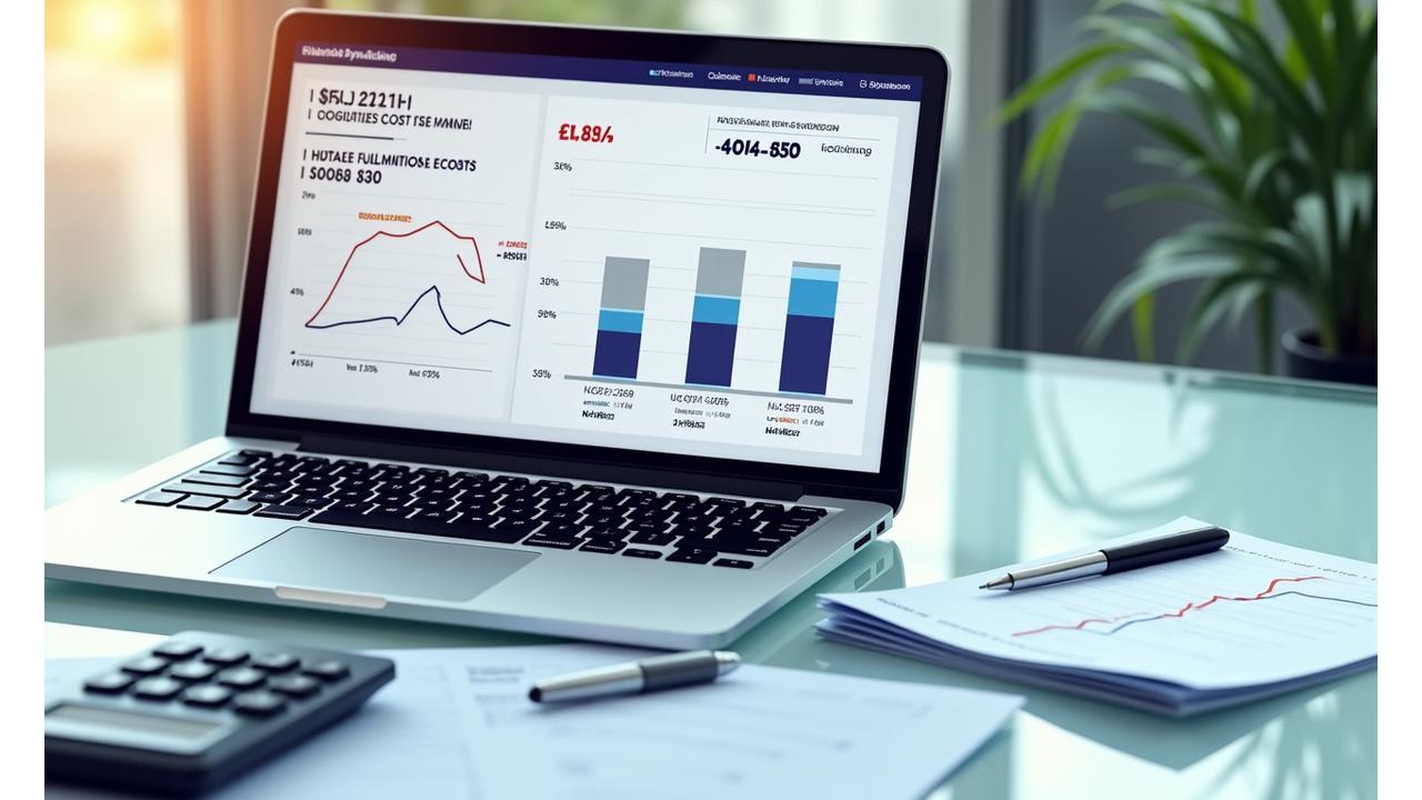 비용 절감 차트와 풀필먼트 ROI 계산기가 있는 화면