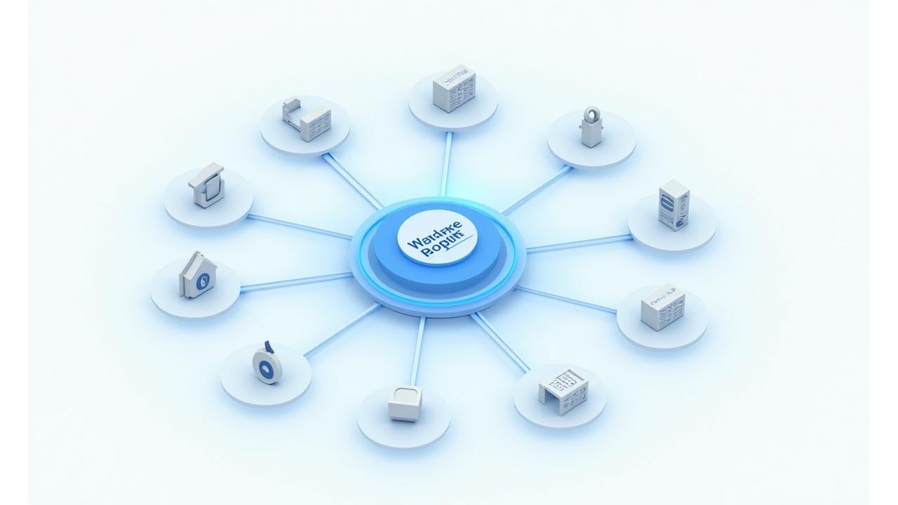 다양한 이커머스 플랫폼 로고들이 Hwatae Logistics 로고와 연결된 다이어그램