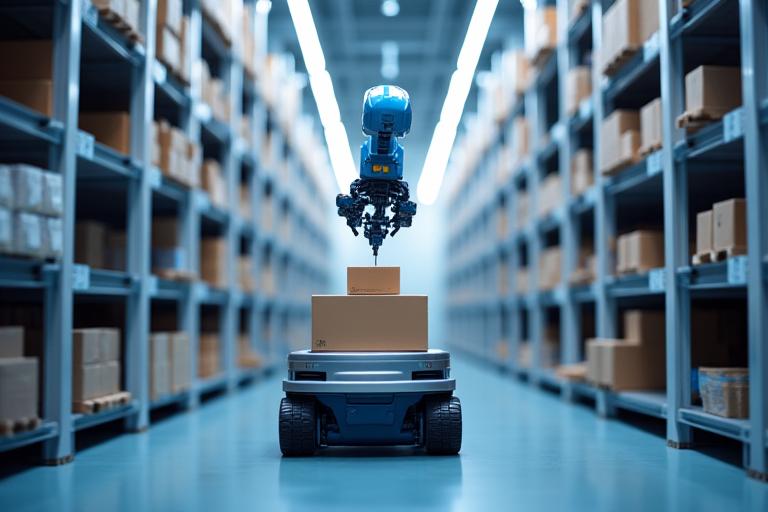 최첨단 로봇이 물품을 픽킹하는 모습